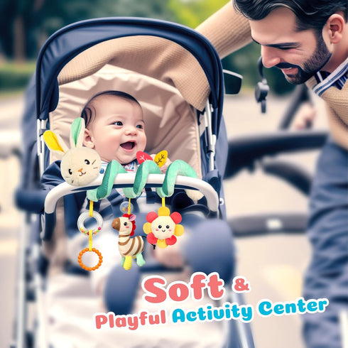Spiral Car Seat Toys - Hanging Toys - Stroller Toys for Babies - Best Gift for 0 3 6 9 12 Months Baby (White Rabbit)...