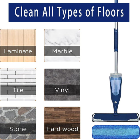 4Pack Reusable Microfiber Mop Pads for Bona Mop, Bona Hardwood & Hard-Surface Floor Cleaner, 18" Cleaning Mop Refill Pad Washable Wet Dry Pads Swe...