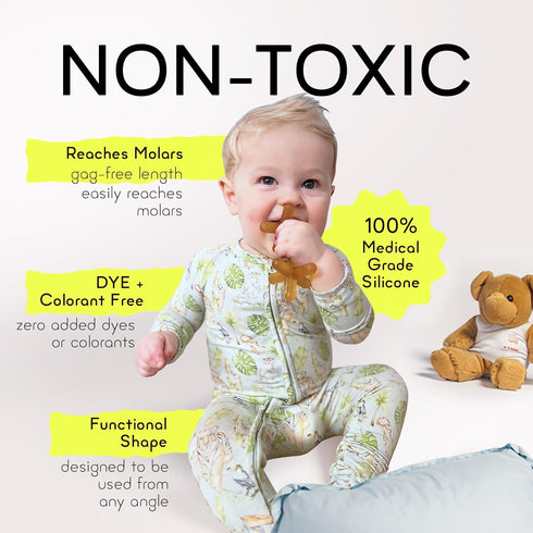 Moonjax Natural Rubber Baby Teething Toys - Baby teether for Infants, Toddlers, Newborns, CPSIA Certified...