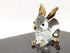 Rabbit Tiny Miniature Figurines Animals Hand Blown Glass Art W/22K Gold Trim Collectible Gift Decorate, Clear Gold...