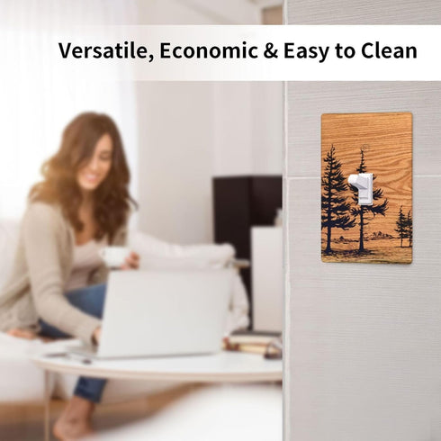 Pine Tree Wood Grain Rustic Funny Plastic Wall Plate Decorative Single Toggle Light Switch Cover For Women Girls Bedroom Kitchen Living Room...