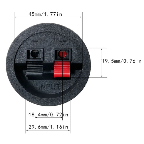 Round Speaker Terminal Cup 4PCS Round Express Spring Clip Double Binding Post Screw Wire Car Subwoofer Speaker Wire Terminal Connector WP2-9...