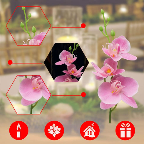ARDUX (12 Pieces) Artificial Flowers for Floating Candles Mini Artificial Orchid Flower Vase Fillers for Wedding Dinning Table Party Home Bar Rest...