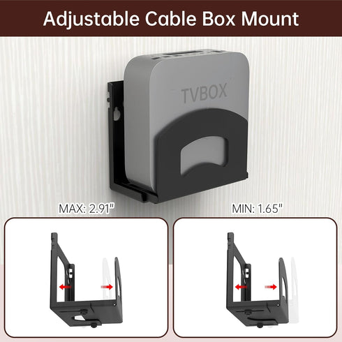 Cable Box Mount,Adjustable Wall Mount Holder for Small and Narrow Devices Like Cable Boxes,DVD Players,Modems,Streaming Media Devices and Other Me...