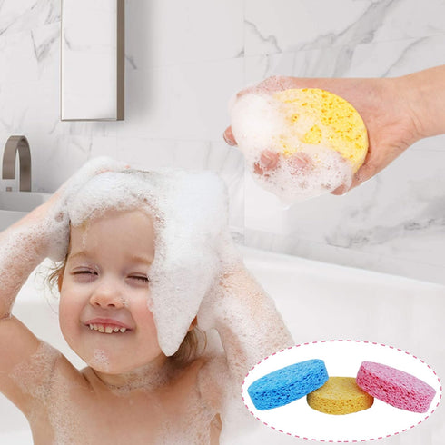 Cellulose Bath Sponge,100% All Natural Pure Baby Bath Sponge, Biodegradable, Hypoallergenic, Soft & Absorbent Sponge For Baby's Skin, Made in Turk...