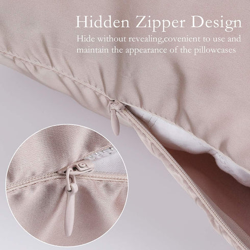 Silk Pillowcase for Hair and Skin 2 Pack 100% Mulberry Silk Bed Pillowcase Hypoallergenic Soft Breathable Both Sides Silk Pillow Case with Hidden ...