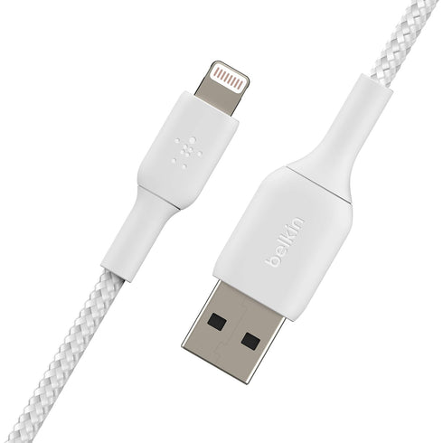 Belkin BoostCharge Braided Lightning Cable - 3.3ft/1M - MFi Certified Apple iPhone Charger USB to Lightning Cable - iPhone Cable - iPhone Charger ...