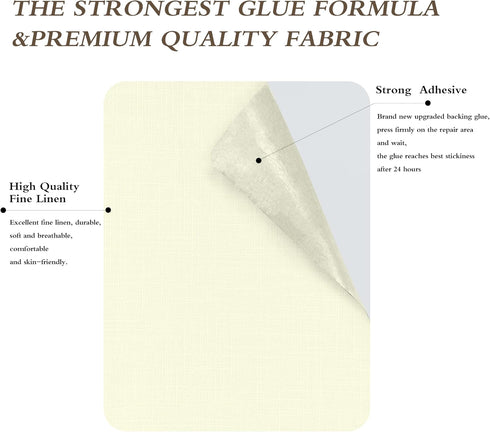 Fine Linen Repair Patches, Self-Adhesive Linen Fabric Patches, 8X11 inch Extra Size, Multi Color, Can be Used for Linen Sofa Repair and Linen Clot...