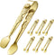 6PCS Mini Serving Tongs 4 Inches Small Rose Sugar Cube Tongs (Gold)...