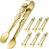 6PCS Mini Serving Tongs 4 Inches Small Rose Sugar Cube Tongs (Gold)...
