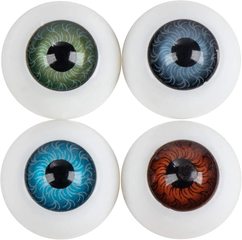 Genie Crafts Plastic Doll Eyes for Crafts and Embellishments (4 Colors Plastic Eyeball, 20mm, 16 Pairs)...