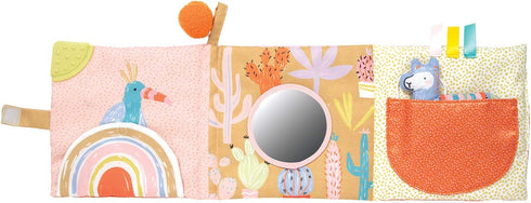 Manhattan Toy Llama Themed Soft Baby Activity Book with Squeaker, Crinkle Paper and Baby-safe Mirror Small...