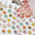 50Pcs Flower Nail Charms 3D Lovely Flower Charms Nail Rhinestones Gold Edge Glaze Design Resin Nail Jewels Colorful Floral Nail Art Charms Supplie...
