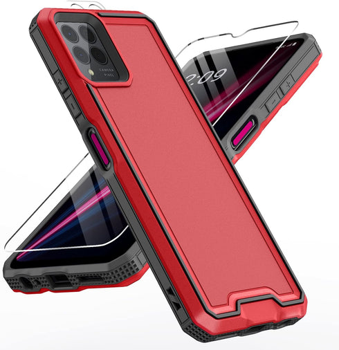 for REVVL 6 Pro 5G / REVVL 6X Pro 5G Case, with Screen Protector, Military Grade Drop Proof Shockproof Cover Dual Layer Heavy Duty Rugged Protecti...
