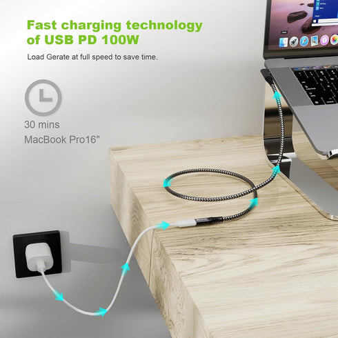 USB 3.2 Extension Cable 1.65FT, Short USB-C Extension Cable, Right Angle Male to Female Extension Charging. Supports 20Gbps/4K Video/PD 100W Compa...