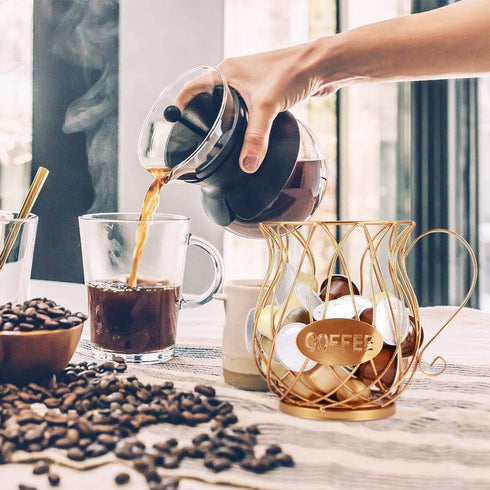 POWSTRO K Coffee Pod Storage, K Cup Holder, Coffee Cup Basket and Organizer Mug, Cup Keeper Coffee for Kitchen Cafe Bar Tearoom Countertop Item St...