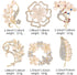 Lot 6pcs Opal Cat's Eye Stone Crystal Rhinestone Leaf Flower Brooch Pin set for Women...