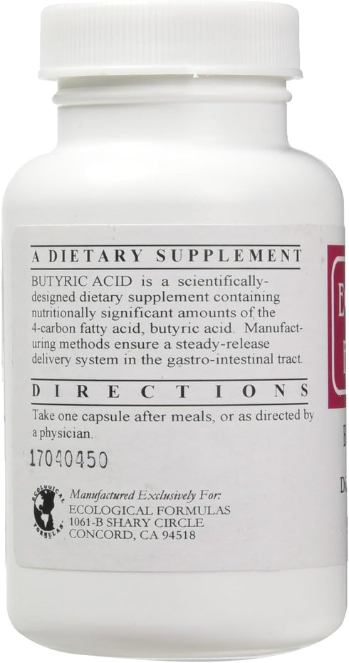 Ecological Formulas Calcium Magnesium Butyrate (Btyric Acid), Supports Gut Health. 1-Pack, Cream, 90 Capsules...