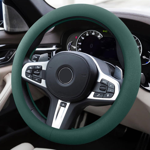 Cooling steering wheel coverSuede Steering Wheel Cover, Breathable, Anti-Slip, Warm in Winter and Cool in Summer, Universal 15 inch Standard Size[...