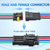 Nilight 4Pin Way Electrical Wire Connector 10 Pack 16AWG Male Female Plug Socket Quick Disconnect Waterproof Plug Play 1.5mm Series Terminal for C...