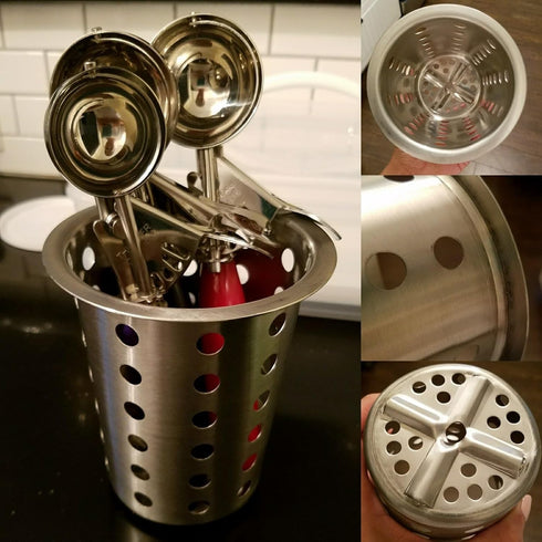 OCS Parts Stainless Steel Utensil Drying Cups | Stainless Steel | Perforated Kitchen Flatware and Silverware Holder...