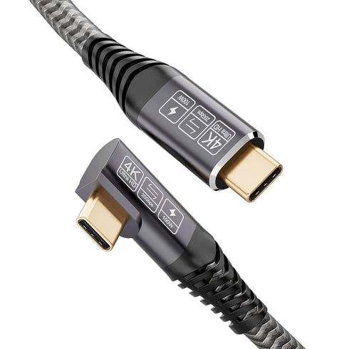 Right Angle 100W PD USB C 3.2 Cable 20Gbps Data Transfer, 4k Video Output Cable Compatible with Samsung Galaxy S21/S20/S10/S9, MacBook Pro, Switch...