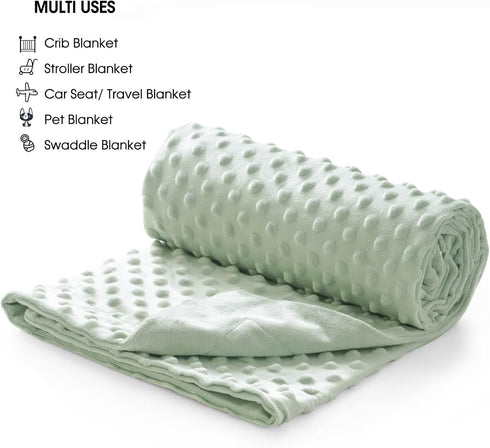 david's kids Minky Baby Blanket for Girls, Soft Lightweight Micro Fleece Blanket with Double Layer, Dotted Backing, Breathable Receiving Blanket f...