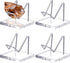 4 Pcs Rock Display Stand Crystal Display with Metal Arms and Acrylic Pedestal Base Decorative Easel Stand Mineral Crystal Display Stand for Gemsto...