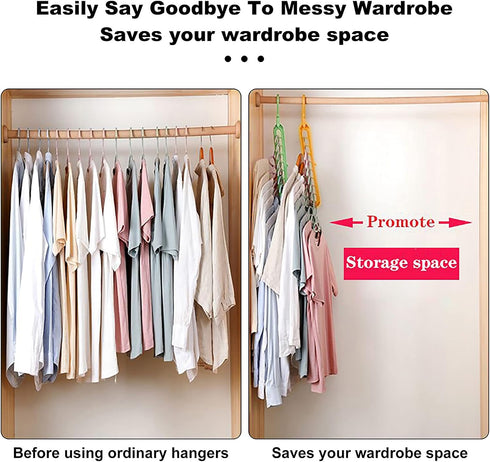 Closet Organizers and Storage,College Dorm Room Essentials, Multifunctional Organizer Magic Space Saving Hangers with 9 Holes Storage Organization...