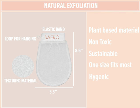 SAERO Deep Exfoliating Glove for Shower - Exfoliating Mitt Body Scrubber - Skin Exfoliator & Dead Skin Remover - Keratosis Pilaris Scrub - Spray T...