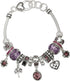 Falari Birthstone Bracelet Multi-Color Charm Beads Silvertone...