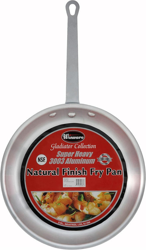 Winco AFP-7A Commercial-Grade Aluminium Fry Pan/Skillet, 7", Silver...