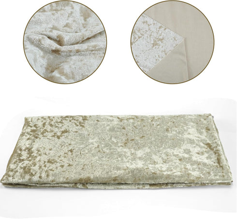 Crushed Velvet Velour Fabric by The Yard Continuous Solid Color Draping Fabric for Wedding Party Backdrop (Khaki)...