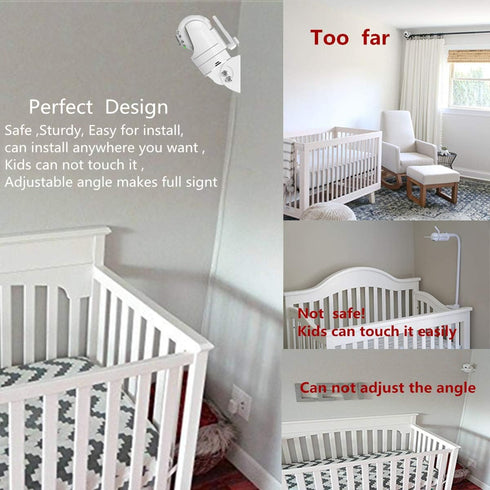 Baby Monitor Wall Mount for Infant Optics DXR-8,Adjustable Angle Mounting Brackets for Motorola,Babysense,HelloBaby and Most Universal Camera Stan...