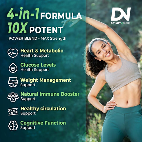 4-in-1 Berberine Supplement 1500mg,Glucose Support,Ceylon Cinnamon Bitter Melon Ginkgo, Boosts Immunity, Gut & Heart Health, 60 Capsules, High Pot...