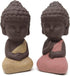 Honbay 4PCS Cute Small Ceramic Buddha Statues Monk Figurines Sculptures for Outdoor Home Decoration...