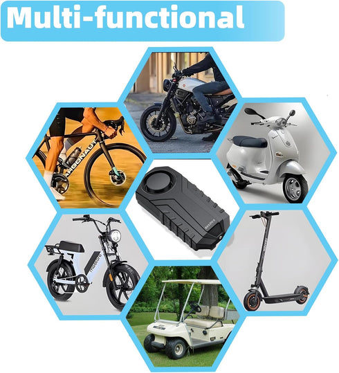 Upgraded Bike Alarm Waterproof with Remote, Electric Bicycle Door Burglar Alarm,eBike Anti Theft 113dB Loud, Adjustable Sensitivity, Scooter Acces...