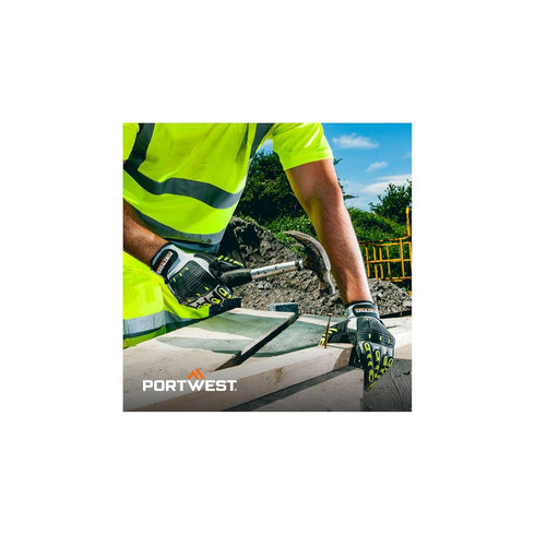 Portwest A722 Anti Impact Safety Work Gloves - Cut Resistant and Impact Reducing Protective Gloves Gray/Black Grey/Black, Large...