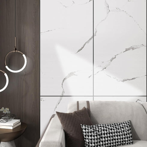 Stickyart Thick Marble Contact Paper Peel and Stick White Marble Wallpaper Matte Contact Paper for Bathroom Countertops Removable Marble Wallpaper...