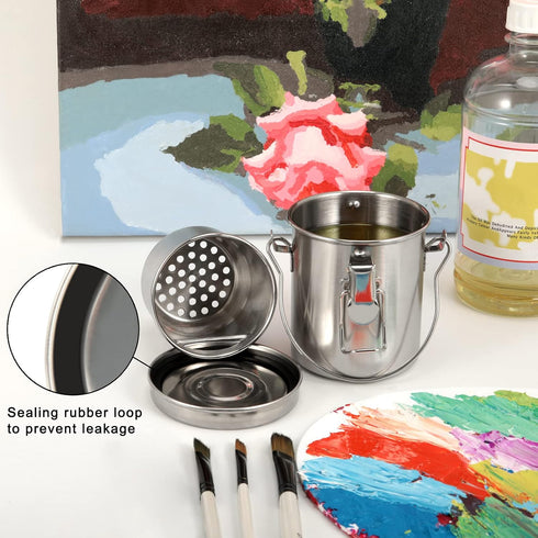 MyLifeUNIT Paint Brush Cleaner, Stainless Steel Brush Holder for Painting, 6.6 oz...