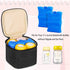 Teamoy Breastmilk Cooler Bag with Ice Pack, Baby Bottles Bag for up to 4 Large 5 Ounce Bottles Without Nipple, Perfect for Working Mom Mother, Bla...