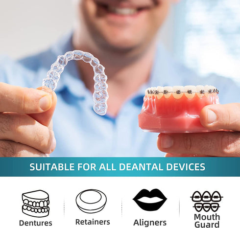 Retainer Cleanser Tablets Mouth Guards Cleaner Remove Odors Discoloration Stains and Plaque 120 Counts Denture Cleansers Retainers Mint by Y-Kelin...