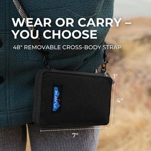 KAVU Go Time Bi-Fold Crossbody Wallet with Rope Strap...