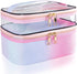Travel Makeup Bag Cosmetic Bag Makeup Bags for Women Cosmetics Cases Portable Waterproof Foldable (Rainbow Pink)...