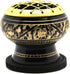 Govinda - Small Decorated Brass Charcoal Screen Incense Burner with Wooden Coaster...