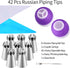 42 Pcs Russian Piping Tips Set, 8 Nozzles Flower Frosting Icing Tips Russian Ball Piping Tips for Cake Decorating Kit, 2 Couplers 30 Pastry Baking...