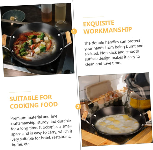 Stainless Steel Griddle Camping Pans Roasting Pan with Lid Cooking Stock Pot Japanese Soup Pots Wok Pan Stainless Steel Cookware Kitchen Gadget Ko...