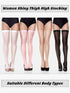Geyoga 4 Pairs Shiny Thigh High Stockings Halloween Cosplay Sock Shimmery Silk Stockings Sheer Over the Knee Socks for Women...