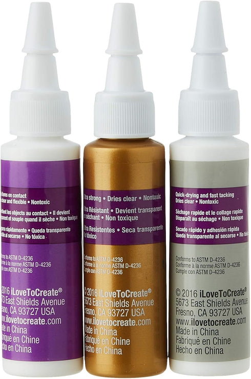 Aleene's TACKYPK-25803 Try Me Size Tacky Pack .66oz 3/Pkg, Original, Fast Grab & Quick Dry...