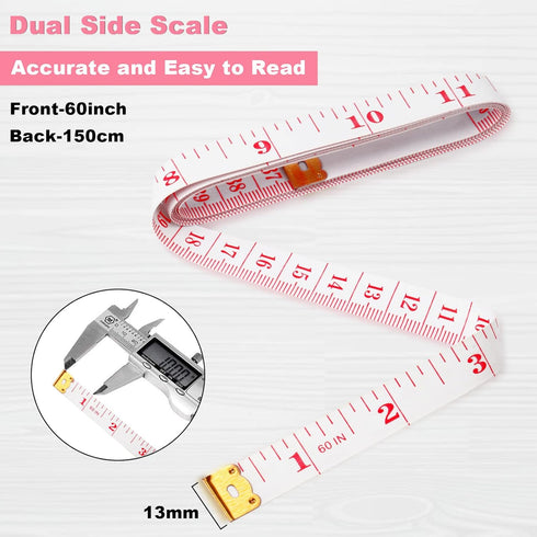 6 Packs Soft Body Tape Measure Measuring Tape for Body Double Scale Small Fabric Sewing Tailor Cloth Waist Pink Measuring Tape Measure for Body Me...